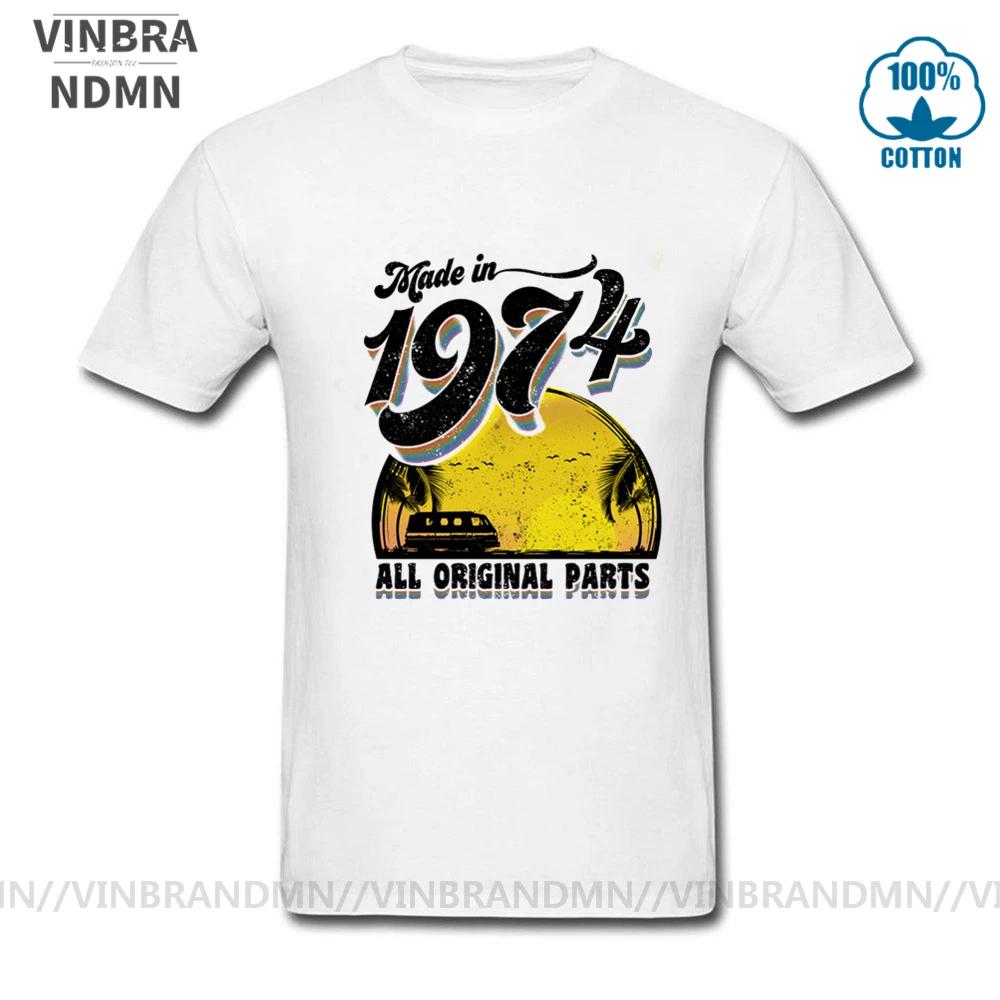 Винтажные футболки 1974 года, оригинальные детали, унисекс, футболки на 50 лет, сделано в 1974 году, ретро, подарок на 50-летие, футболки