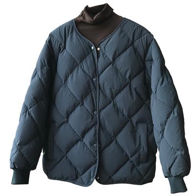 Пуховик без воротника, женская осенне-зимняя новая корейская версия, свободная и легкая короткая куртка в гонконгском стиле