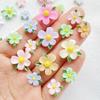50Pcs Cute Mini Kawaii Cartoon Colorful Flowers Series Resin Scrapbook Diy Children Gift Hairpin Accessories