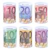 Cylinder Tinplate Durable Euro Decorative Money Box Coins Deposit Boxes Storage Box Money Bank