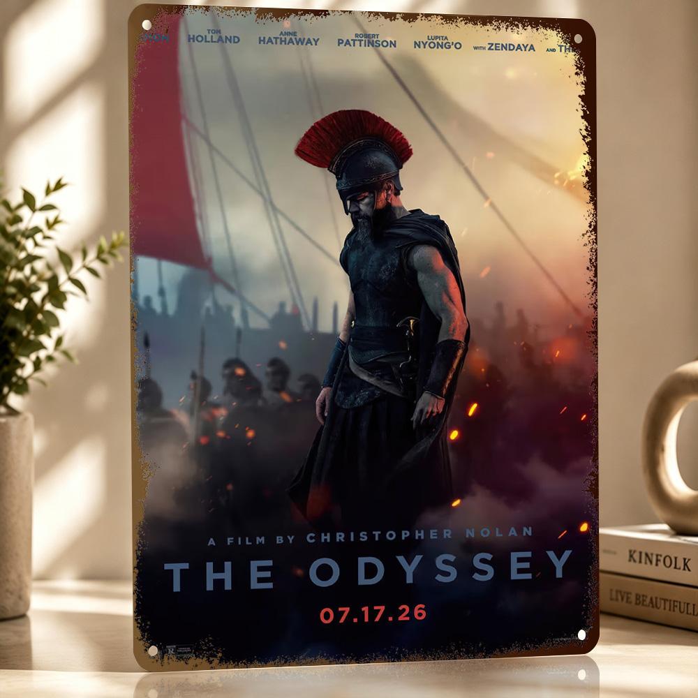 The Odyssey Christopher Nolan Movie D Texture Metal Poster Customized Wall Art Tin Sign Gift for Mancave Room Decoration Man
