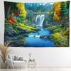 Водопад Иллюстрация Гобелен Настенный Гобелен Психоделический Природа Пейзаж Искусство Хиппи Домашний Декор Фон Ткань