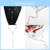 Women Pearl Long Necklace With Water Wave Chain For Wedding And Formal Events