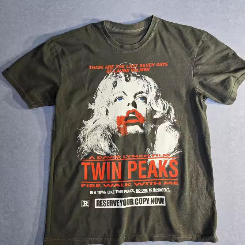 Classic Movie "Twin Peaks: Walking with Fire" Retro Style Pattern Men's T shirt Summer New Unisex Casual Fashion T shirt