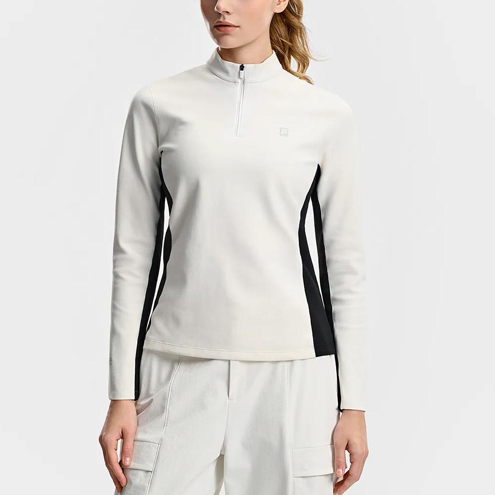 Fila Исследуйте функциональную футболку Optima Simple Спортивная тренировка На открытом воздухе Удобная Дышащая Приталенная Универсальная С длинным рукавом Женские топы A11W617210FWT