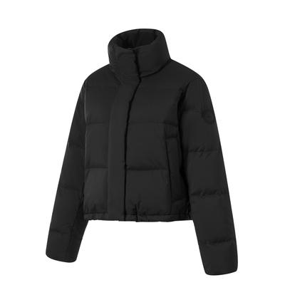 Водонепроницаемая однотонная куртка-пуховик на молнии с воротником-стойкой, удобная, дышащая, короткая, повседневная, женские куртки, черный цвет AYMU102-2