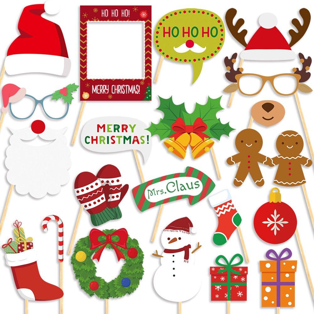 9Pcs Christmas Glasses Santa Elk Paper Frames