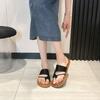 French Cool Slippers Women's Summer Wear Casual Flip-flops with Skirt Toe Flat Bottom Low Heel Slippers