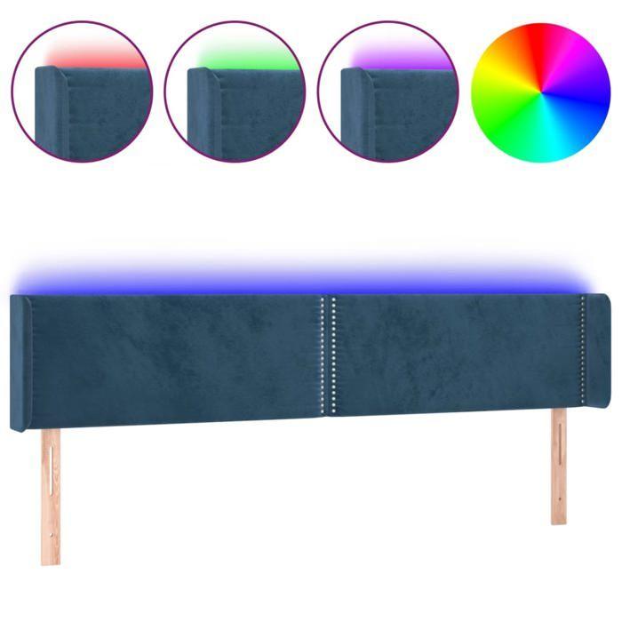 VidaXL LED Headboard Bedroom Furniture Double Bed Accessory Head of Bed Frame Interior Dark Blue 3123154