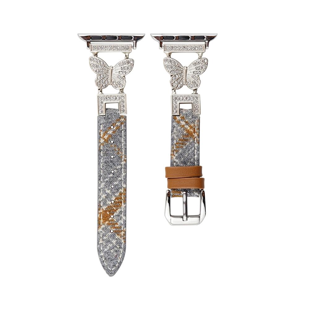 Кожаный ремешок с бабочкой для Apple Watch Series 9, 8, 7, 6, 5, 4, 3, 2 Se, ремешок для часов IWatch Ultra, браслет 41 мм, 45 мм, 40, 44 мм, 38, 42 мм