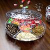 Поднос для закусок с крышкой, 6 отделений, пластиковый пыленепроницаемый, удобный в уходе круглый поднос для еды для сухофруктов