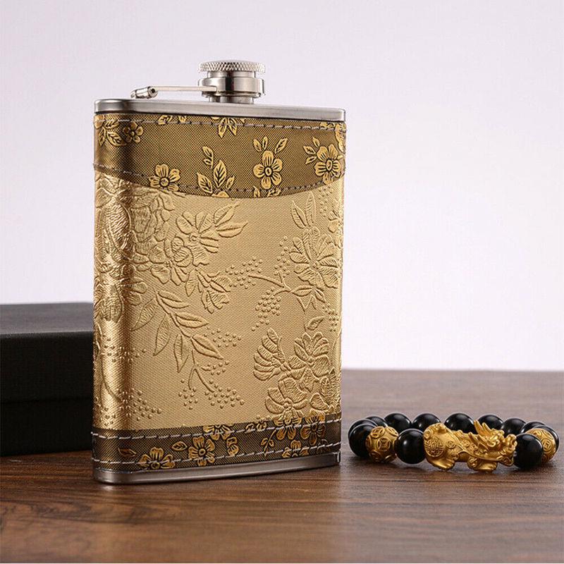 Portable Liquor Whiskey Alcohol Flagon Stainless Steel Hip Flask Wine Bottle