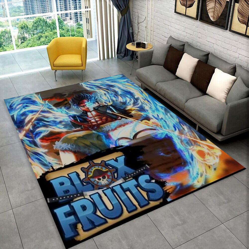 3D B-Blox Fruit Cartoon Game Gift Carpet Rug for Living Room Bedroom Home Sofa Decoration,kids Play Non-slip Floor Mat