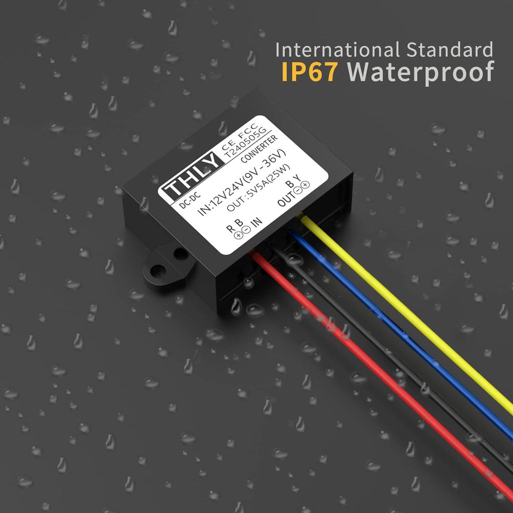 DC Buck 24V 12V to 5V Converter DC 8A 40W New Upgraded Isolated Voltage Reducer for Car Solar Golf and LED Lights Converter, Step-Down (Accepts 9-36V