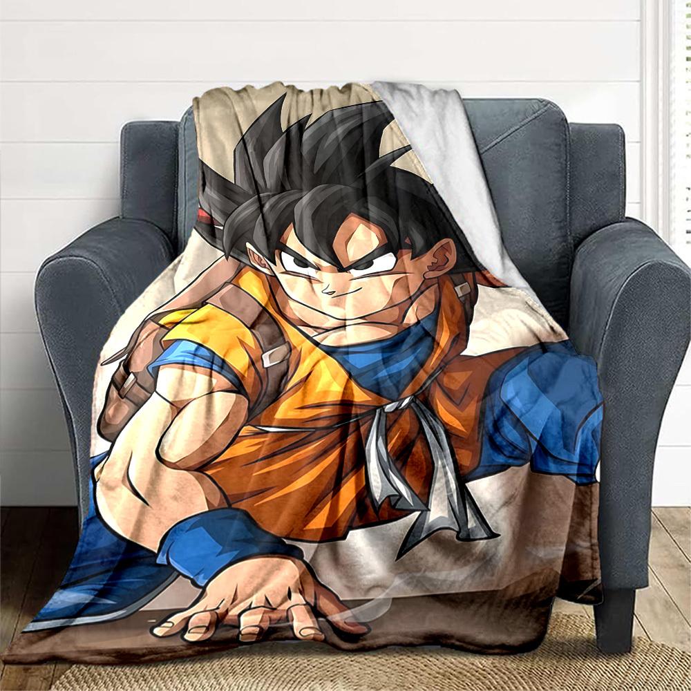 1pc Saiyan, Warrior Flannel Blanket [Cozy Throw Blanket] For Sofa, Bed, Travel, Camping, Livingroom, Office, Couch, Chair, And Bed