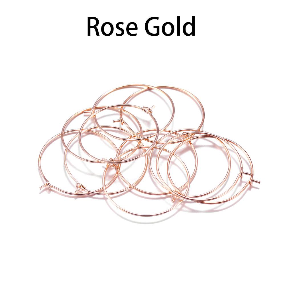 20-50pcs/lot 20 25 30 35 Mm Silver/Gold Hoops Earrings Big Circle Ear Wire Hoops Earrings Wires For DIY Jewelry Making Supplies