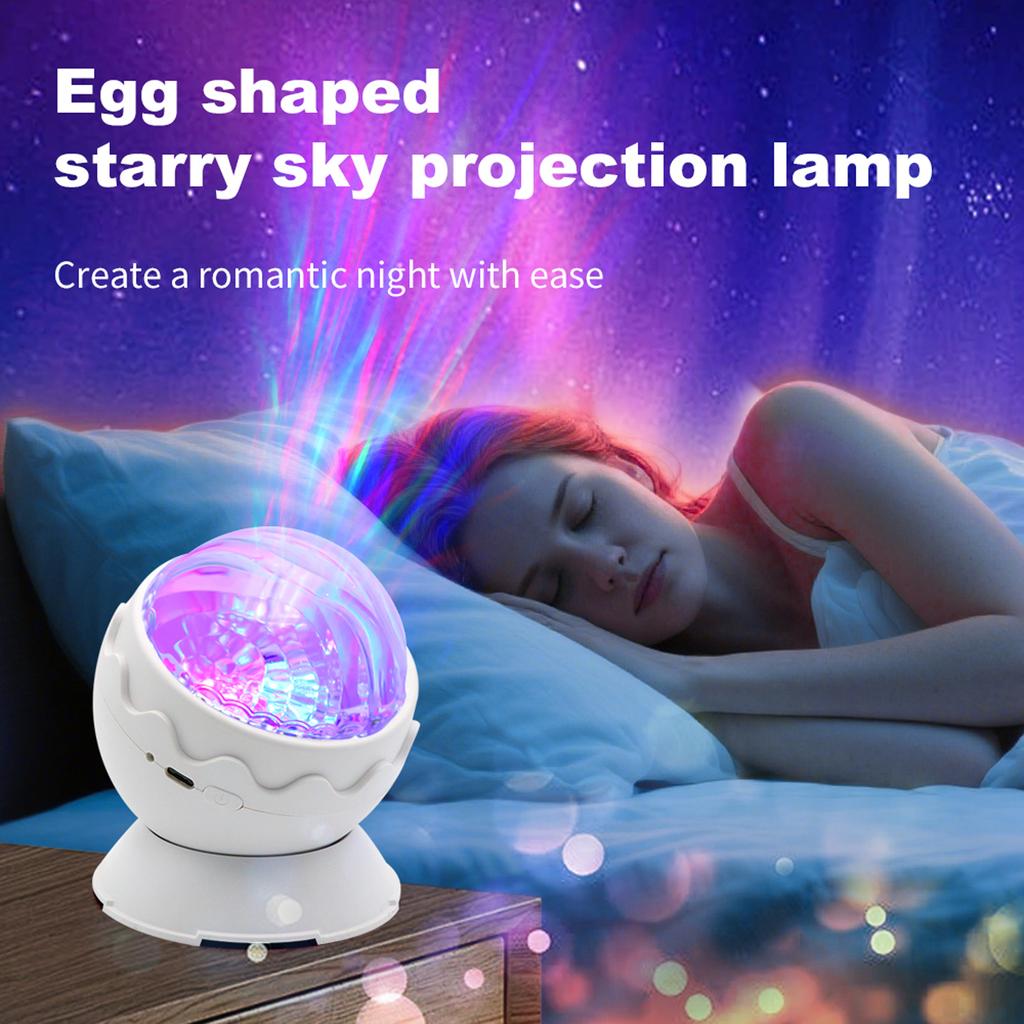 Ocean Wave Ceiling Projector 2-In-1 Galaxy Projector Lamp Aurora Night Light Dinosaur Egg Shape Mood Ambient Lighting for Party