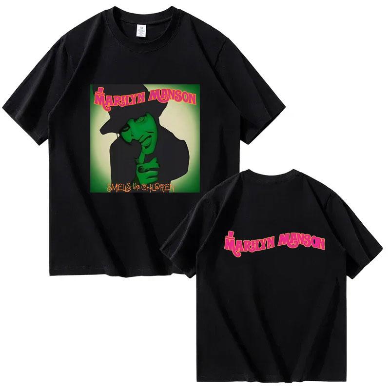 MARILYN UnisexSON Doublesided Printed Tshirt 2025 Unisexs and Womens Gothic Casual Summer Printed 100 Pure Cotton Tshirt