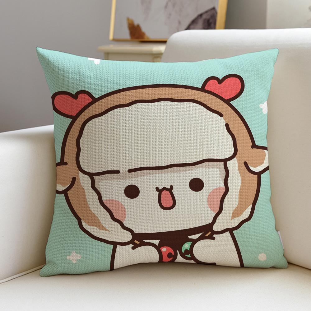 Playful YYier BubuS Cushion Cover Breathable and skinfriendly linen pillowcase square removable and washable cushion