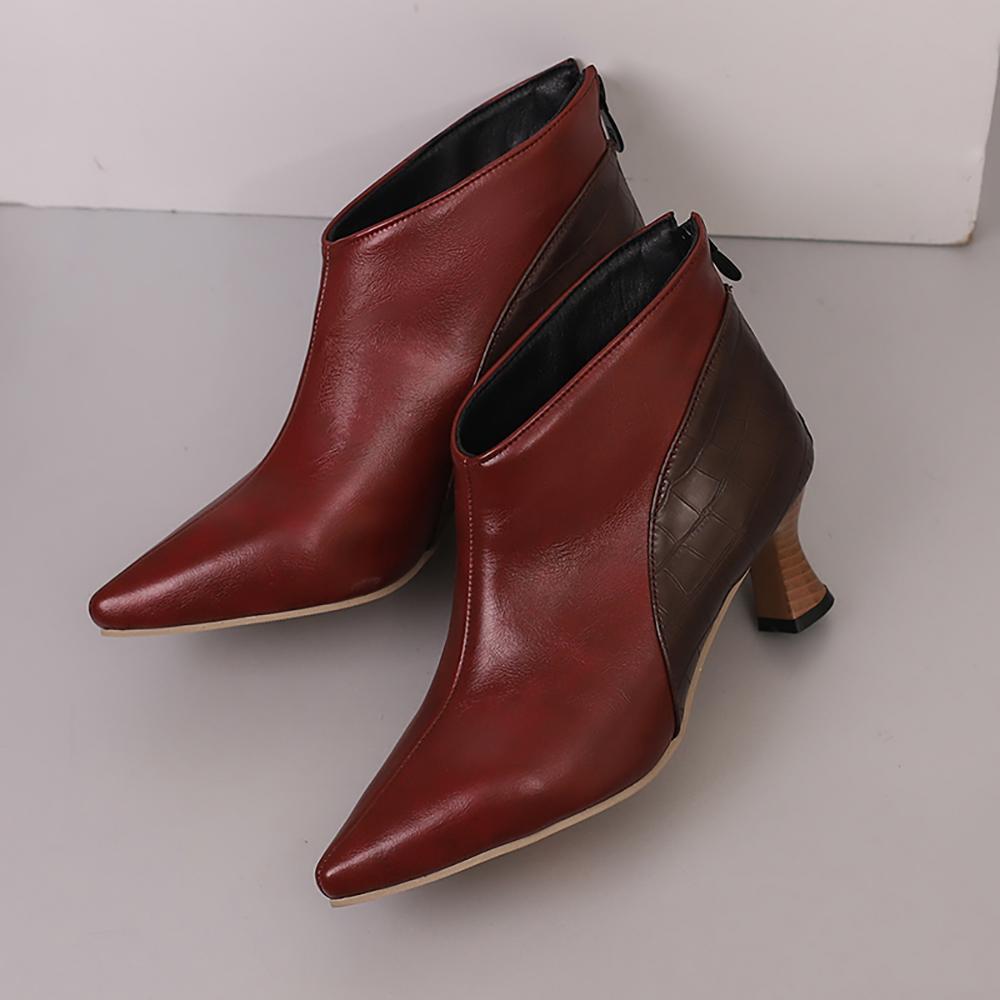 Красно-черные женские туфли-лодочки на высоком каблуке, маленький, большой размер 32 50