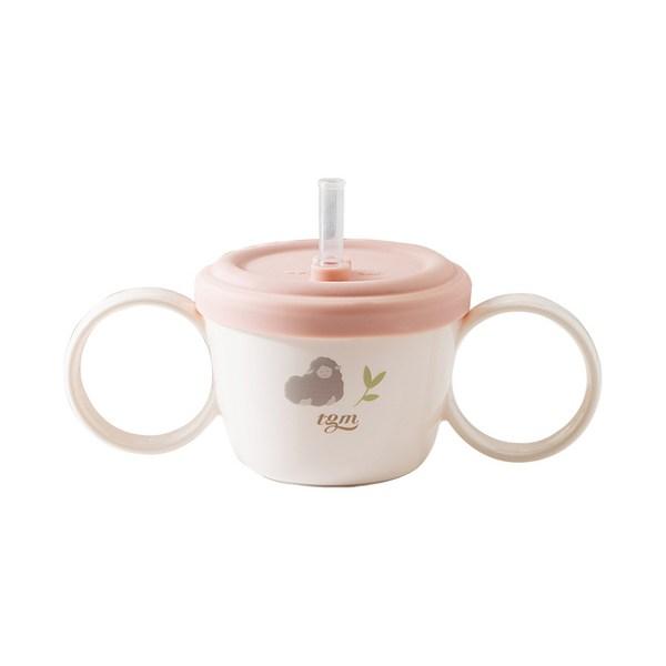 TGM Infant Renewal 2 In 1 Straw Snack Cup, Coral Pink, 1 Piece
