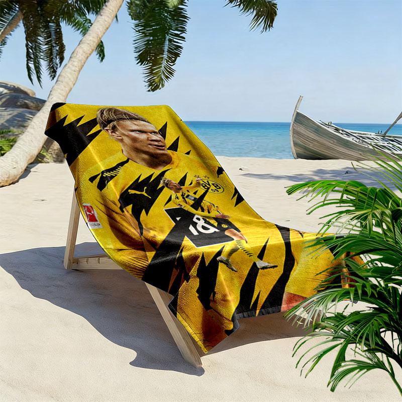Haaland Power Print Beach Towel, Large Soft Quick Dry Towel for Beach Camping Swimming