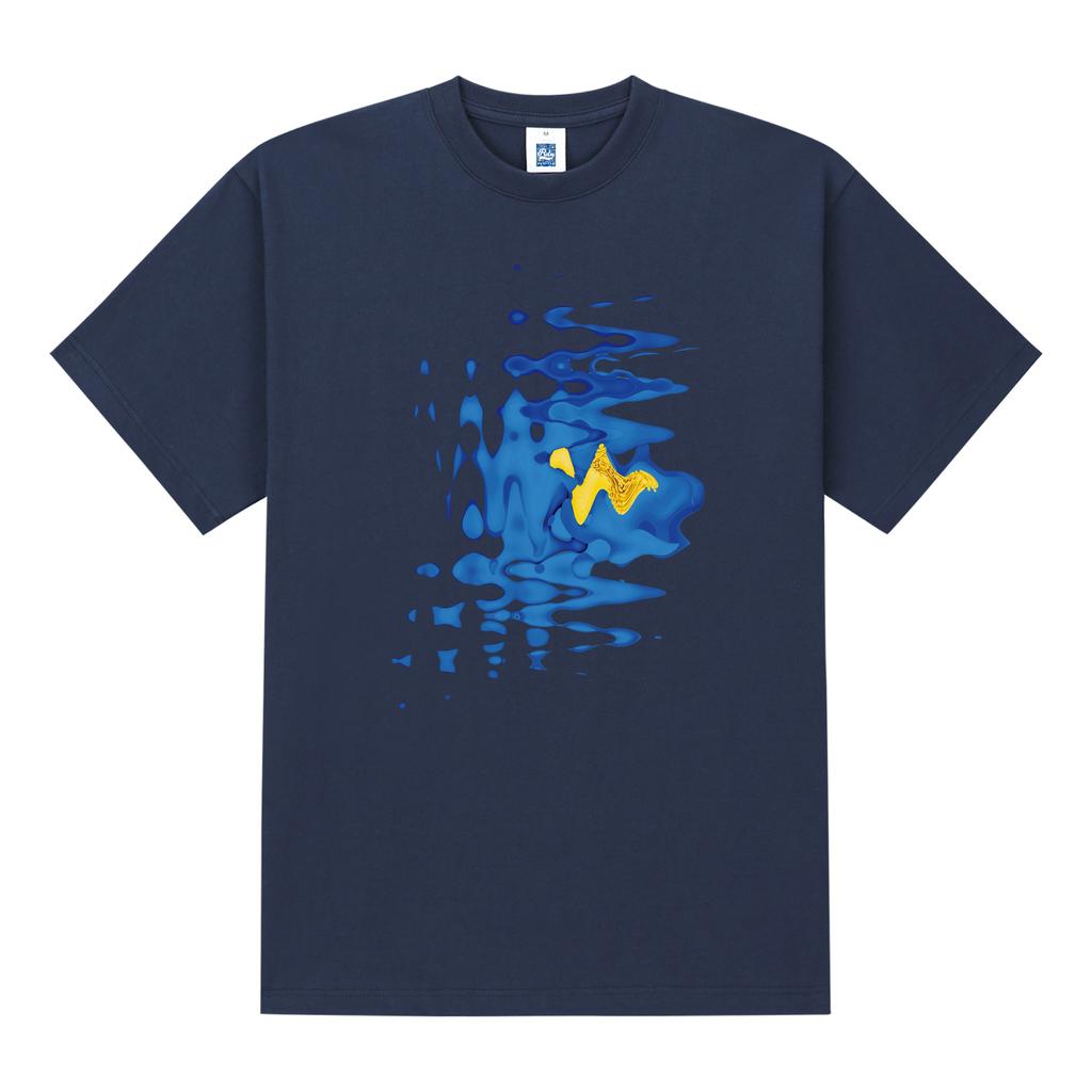 RADINEO Wave Flower Short Sleeve T-Shirt Navy