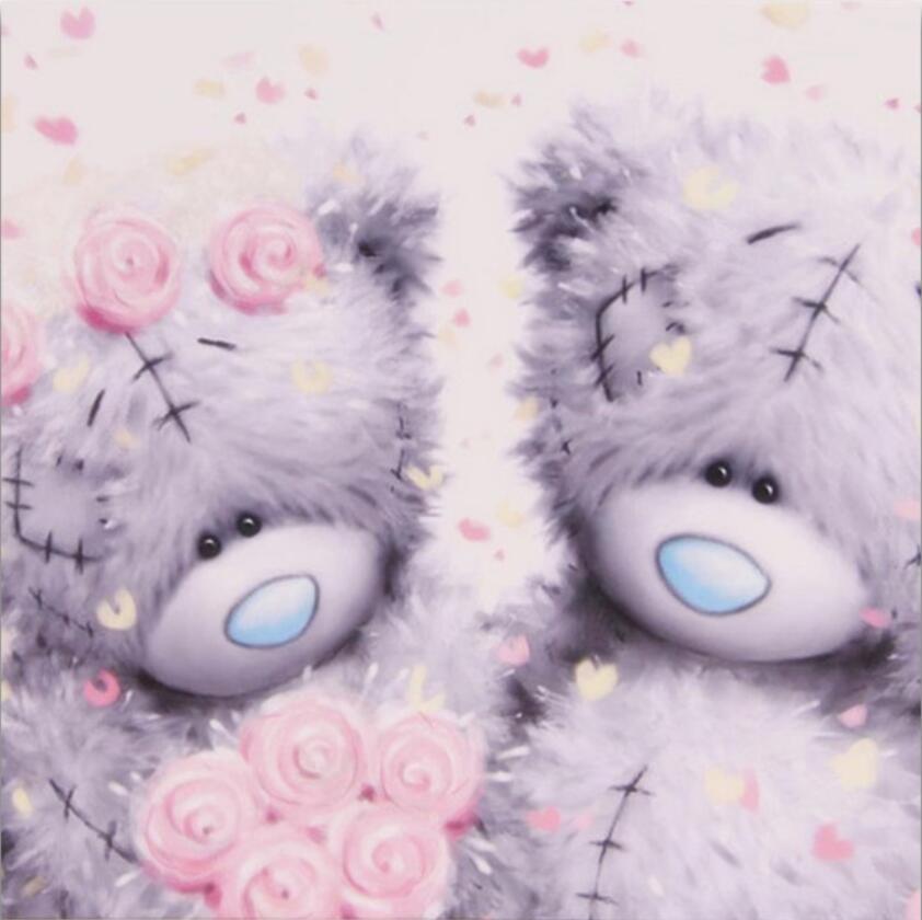 5D алмазная живопись плюшевый мишка полный алмаз животное круглый алмаз мозаика узор украшение дома Diy ручной работы