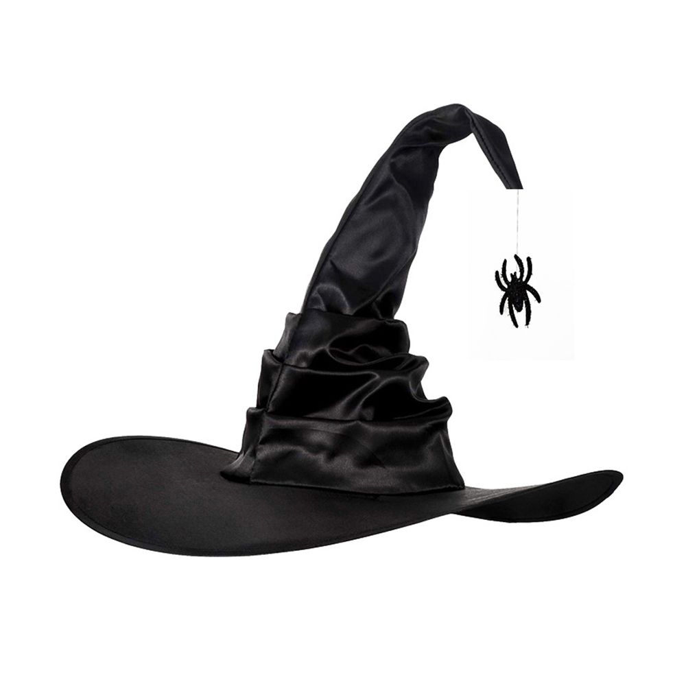 Props Night club Accessories Halloween Hats Witch Hats Sorcerer Caps Black Folds Wizard Cap