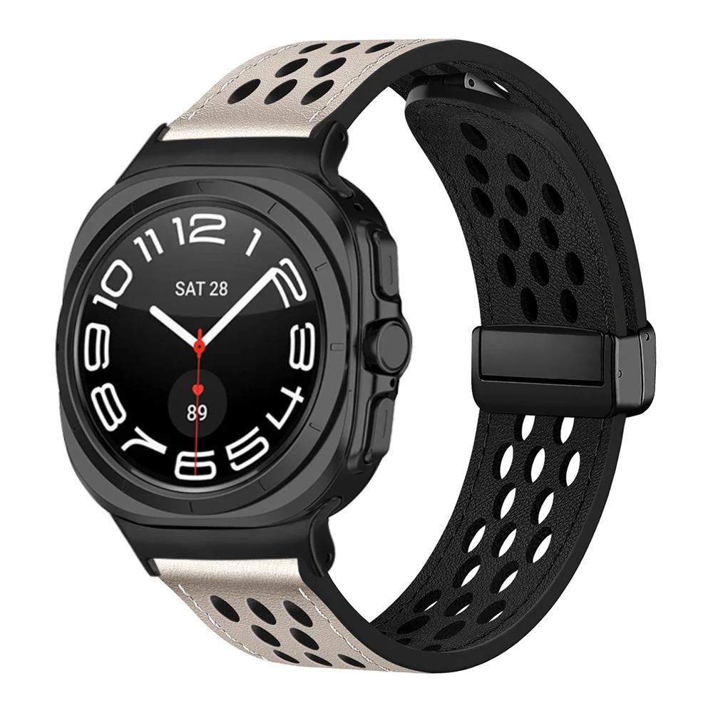 Кожаный ремешок для Samsung Galaxy Watch ultra Strap 47 мм, браслет Correa Accessories для Samsung Galaxy Watch 7 Ultra Band 47 мм