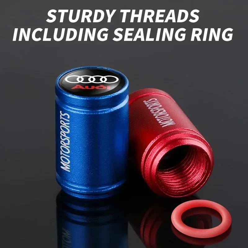 Car Valve Core Cap Tires Gas Nozzle Protection Cover Accessories For q2 S Line Q5 Q7 Q3 A3 A4 A6 A5 A1 A8 TT S3 S4 QS5 RS5 RS6