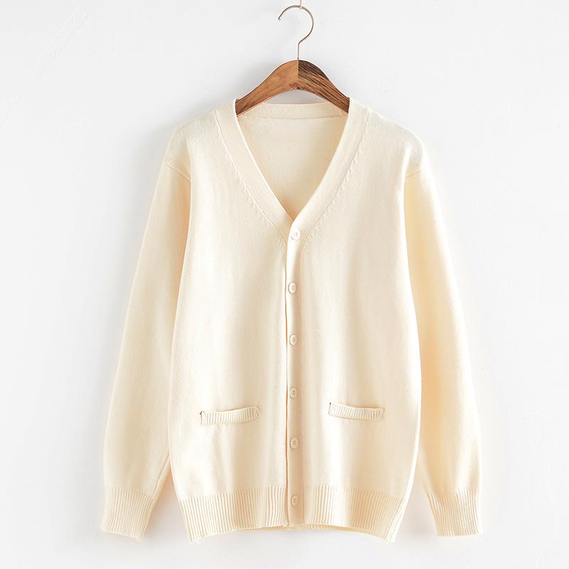 Унисекс вязаный кардиган в японском студенческом стиле