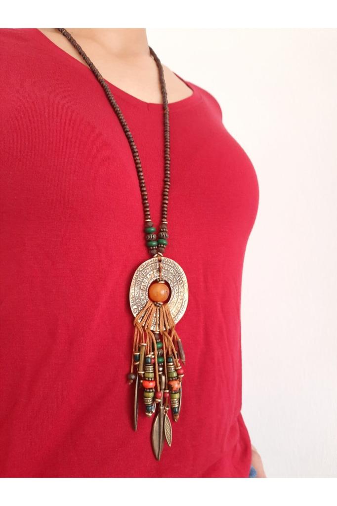 Подарок на день рождения, этническое подлинное хиппи, богемное модное ювелирное ожерелье ручной работы