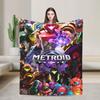 Плед Metroid Hero Мягкий Плюшевый Плед С Принтом Для Дивана Кресла Кровати Кемпинга Фланелевое Покрывало Покрывало На Кровать