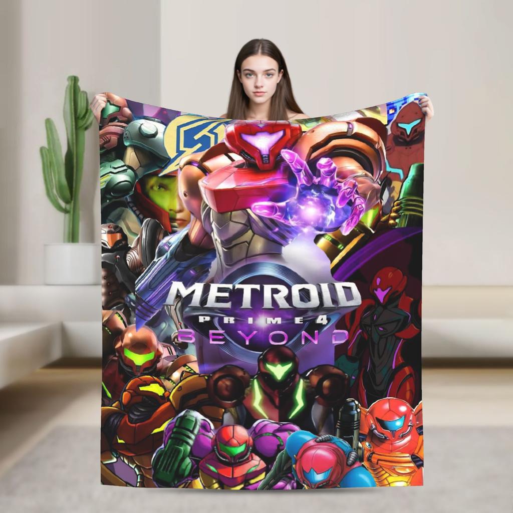 Мягкие одеяла Декоративные Герой Игры Metroids Плед Фланелевое покрывало Для дивана кресла Эстетичное Покрывало для дивана-кровати