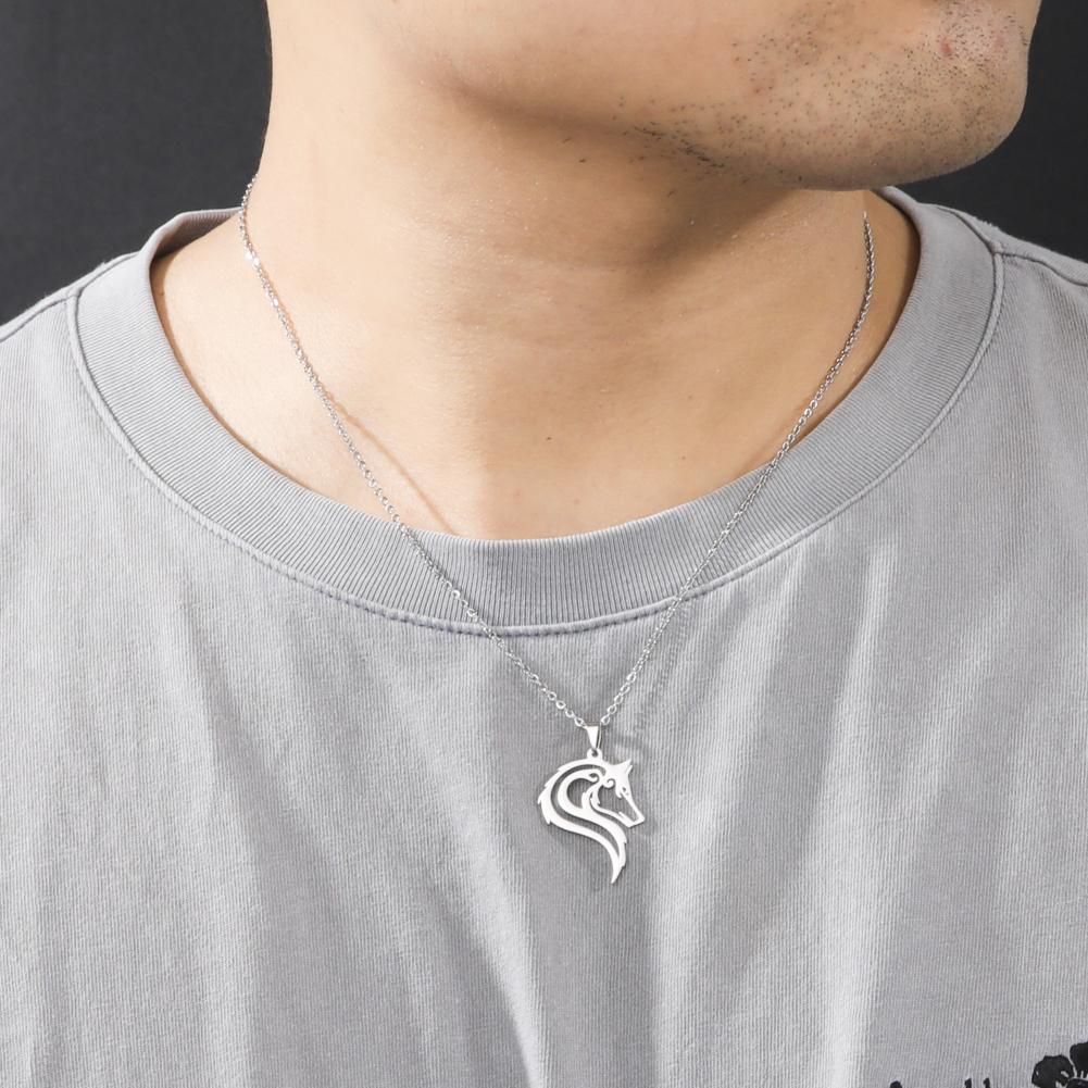 Древний викинг Фенрир ожерелье с волком из нержавеющей стали, волки, кулон в виде животного, шейная цепочка для мужчин и женщин, амулет, этнические украшения, подарок