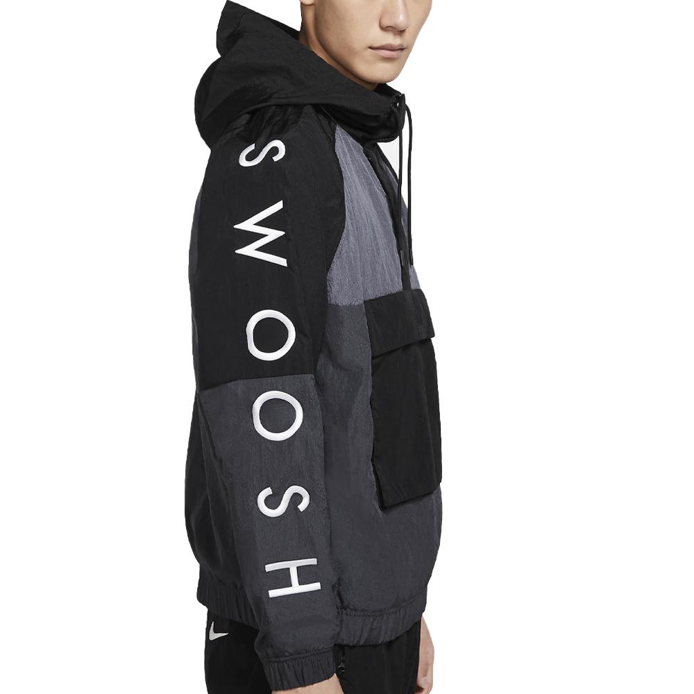 Nike Спортивная одежда Swoosh Тканая куртка с длинным рукавом Мужская верхняя одежда Черный CU3886-070