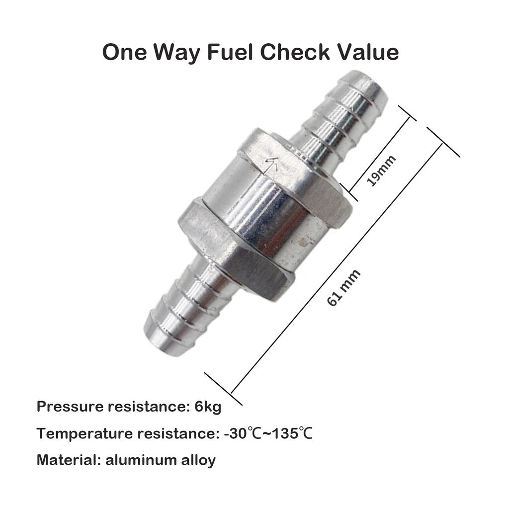 Fuel Non Return Check Valve 6/8/10/12mm Aluminium Alloy Petrol Diesel Water Fuel Line One Way for Peugeot Renault