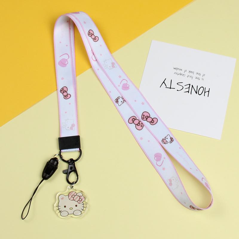 Cartoon Mobile Phone Lanyard, Cute Pendant, Wide And Flat Braided Belt, Lanyard, Key, Badge, Card Cover, Neck Lanyard.
