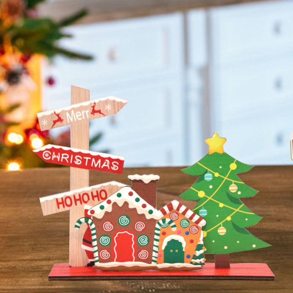 Santa Claus Reindeer Christmas Table Sign Funny Merry Christmas Decor  Home Christmas Decoration