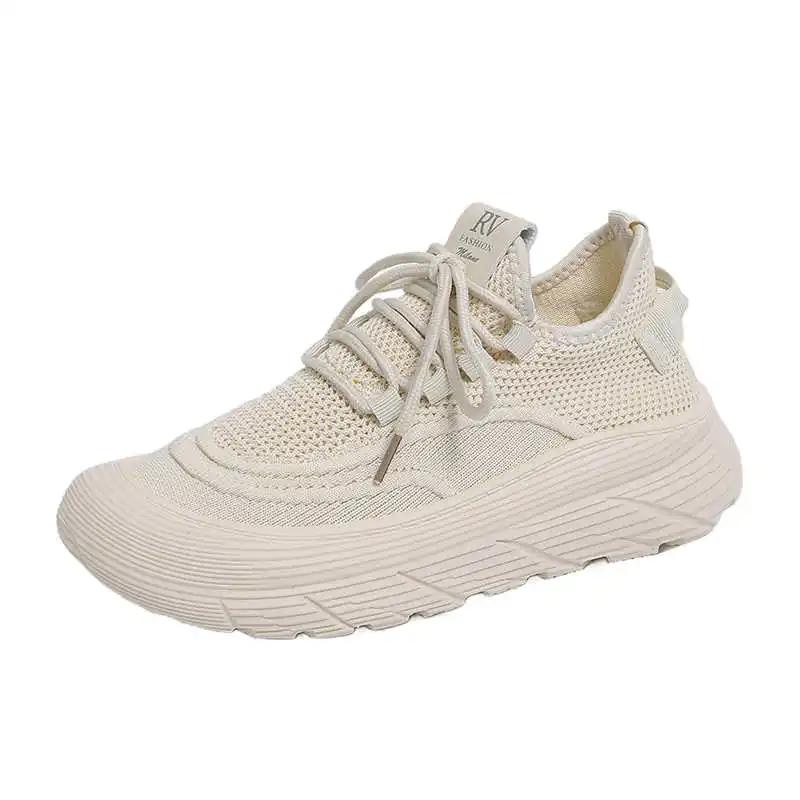 Fashion Chunky Height Increasing Women Shoes Retro Flats Sneakers 44 Size New Products Sports Clearance Womenshoes Teni Best