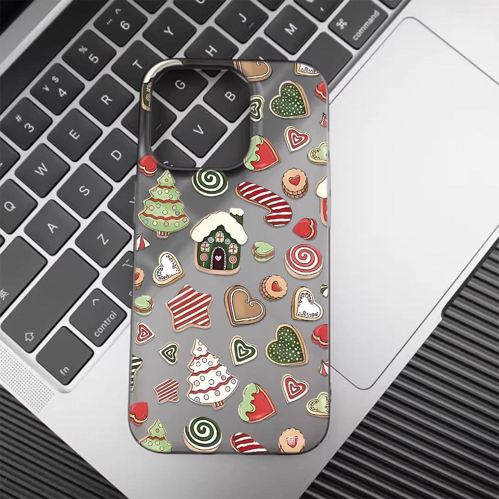 Рождественский чехол для телефона iPhone 17/16/15/14 Plus/13/12/11 Pro Max X XS Матовый ТПУ чехол Праздничная защитная оболочка