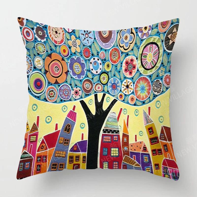 Чехлы для подушек для украшения гостиной дома Чехол для подушки в стиле винтажной масляной живописи 45*45 наволочка 40x40см 50x50 45x45