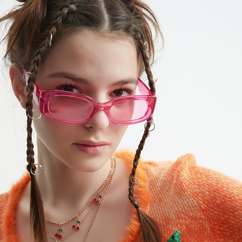 813018 Квадратные солнцезащитные очки конфетных цветов для женщин, цветные прозрачные очки для мужчин, рекомендованы хипстерами, носящими ретро-солнцезащитные очки