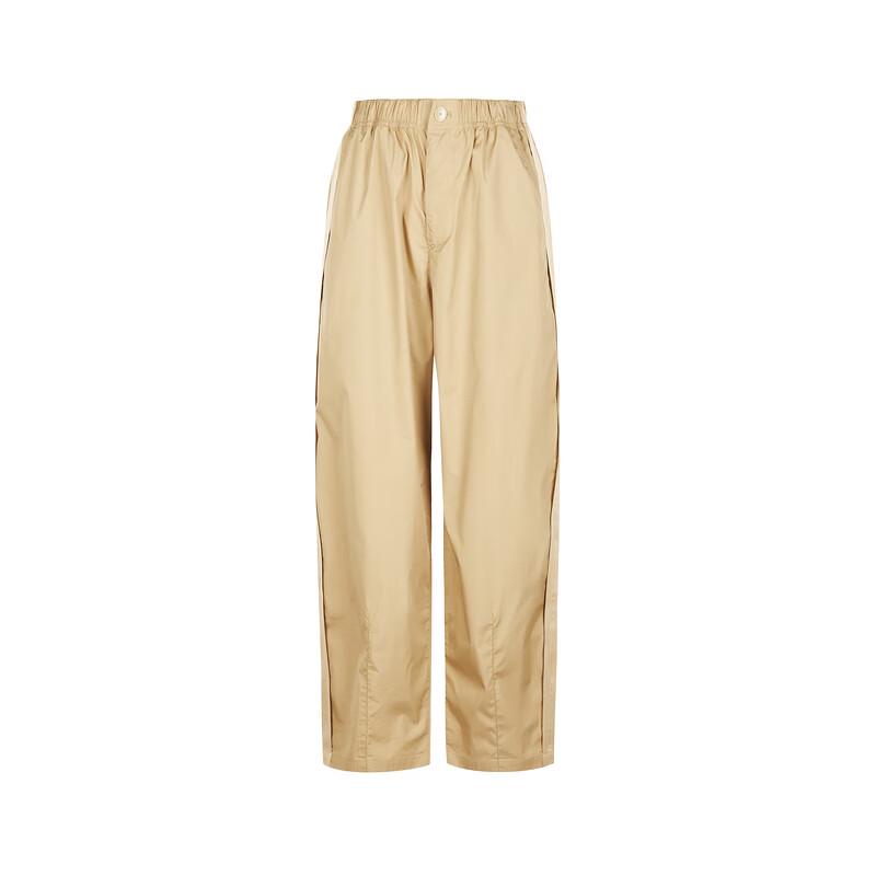 LESS Women's Summer High-Waist Loose Straight-Leg Cotton Blend Pants