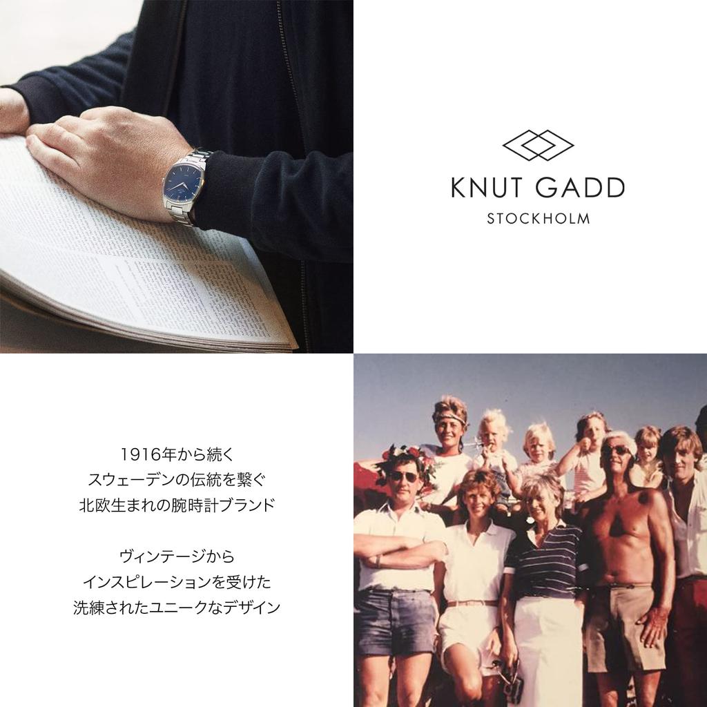 Часы Knut Gadd DECAGON, стальной корпус, синий циферблат, стальной ремешок, 3 года гарантии, мужские