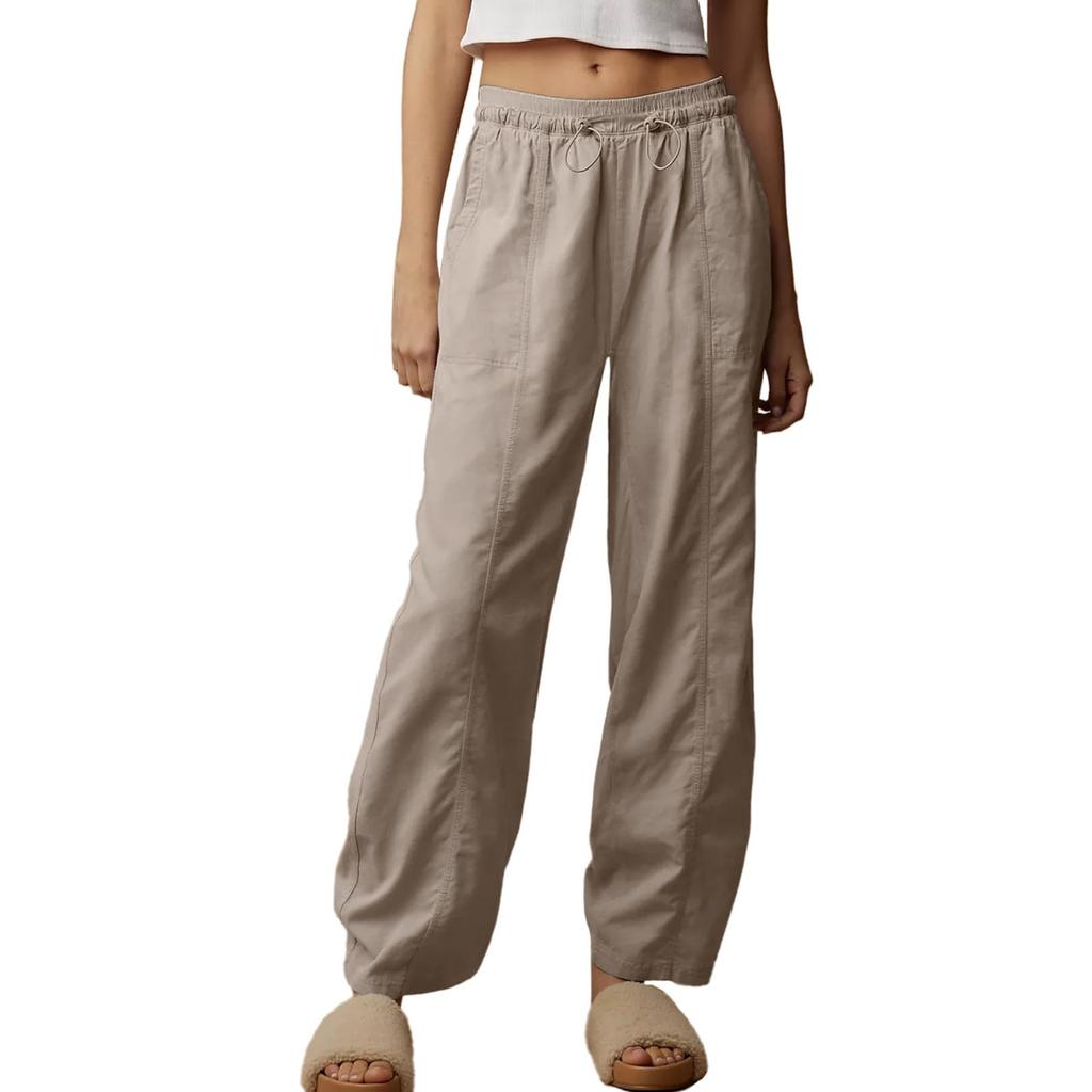 Женские повседневные брюки Брюки-карго с эластичной резинкой на талии Широкие брюки на шнуровке Мешковатые брюки