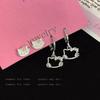 Y2K Pink KT Kitten Earrings: Niche Design, Sweet Summer Piercings, Ear Bone Studs, and Stacking Ear Clips for Women