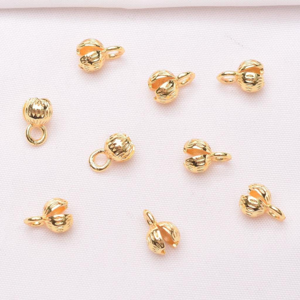 20 шт., сохраняющая цвет пряжка из 18-каратного золота для сумки-бутона, браслет, ожерелье, пуговица, бисерные аксессуары, свободная бусина, конец сумки, соединительная пряжка для кабеля