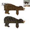 Прочная Деревянная Статуэтка Животного Коричневый Медведь Навесная Декорация на Дверь, Прелестная Форма Рамка Декор, Декор в Стиле Лесной Хижины Уголок Полки Настенное Искусство для Дома Офиса Дня Рождения